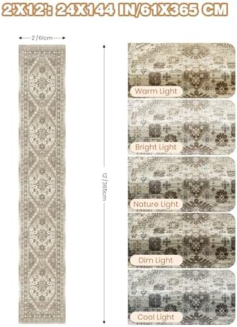 Hallway Runner Rug 2x12 Extra Long Washable Runner - Image 2