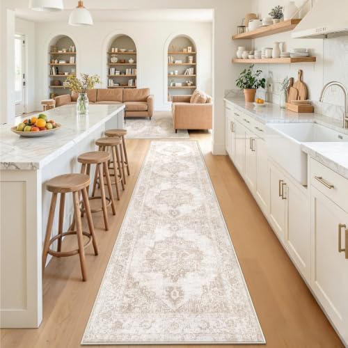 Runner Rug 2x10 Washable Rugs: Vintage Hallway Kitchen Runner Non Slip Low Pile - Image 5