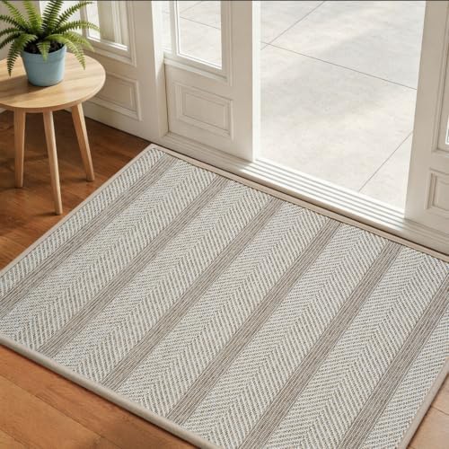 Indoor Door Mat Thin Low Profile Entryway Mats Brown 24"x35" by Unknown