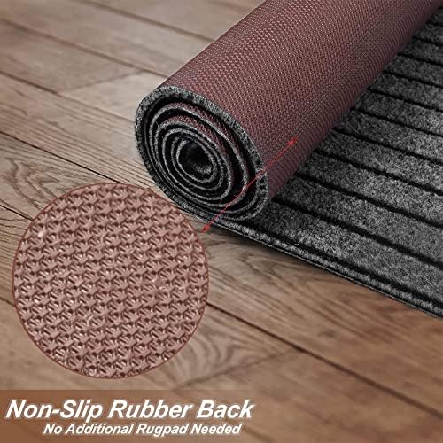 3' x 4' Runner Rugs with Rubber Backing, Indoor Outdoor Utility Carpet Runner - Image 3