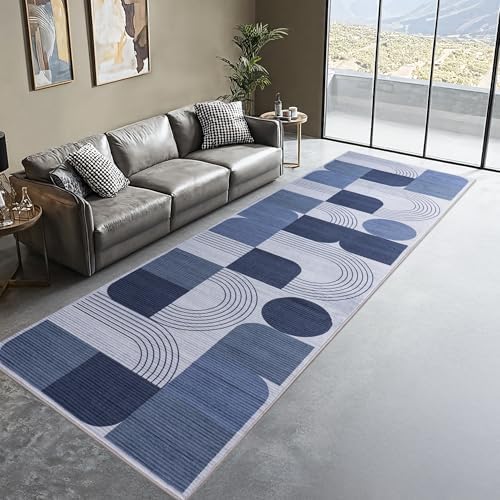 Soft Modern Geometric Abstract Machine Washable 2.7x10 Runner Rug by QDUIDU