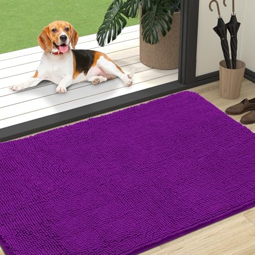 OLANLY Dog Door Mat for Muddy Paws 47x32, Super Absorbent Chenille Mud Mat by OLANLY