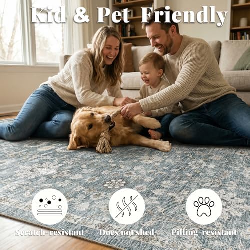 Machine Washable Rugs for Living Room: 8x10 Area Rugs for Bedroom - Image 4
