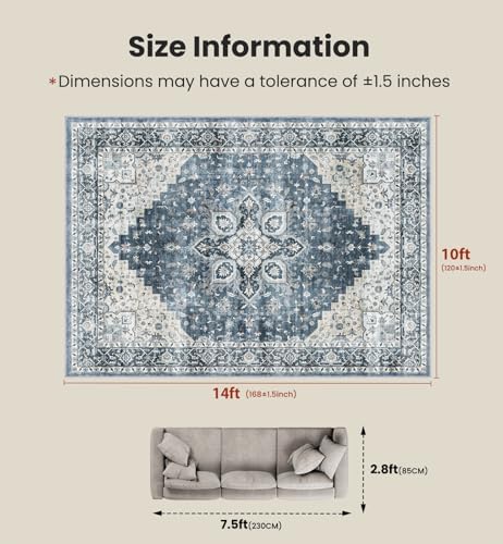 Amada Large 10x14 Washable Area Rug - Image 2