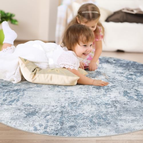 DMOYEST 5ft Round Area Rug for Living Room Washable Non Slip Circle Rug - Image 6