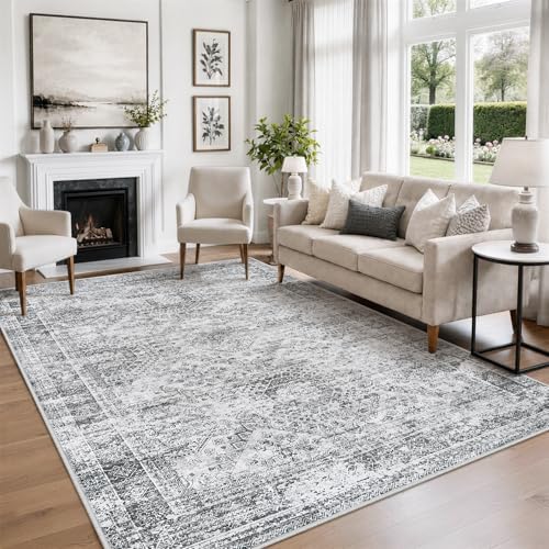 Aelenmu 8x10 Area Rugs for Living Room Washable Bedroom Dining Room Grey - Image 3