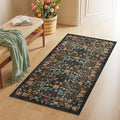DUKINO 2x4 Rug, Washable Vintage Floral Bathroom Runner Rug by DUKINO
