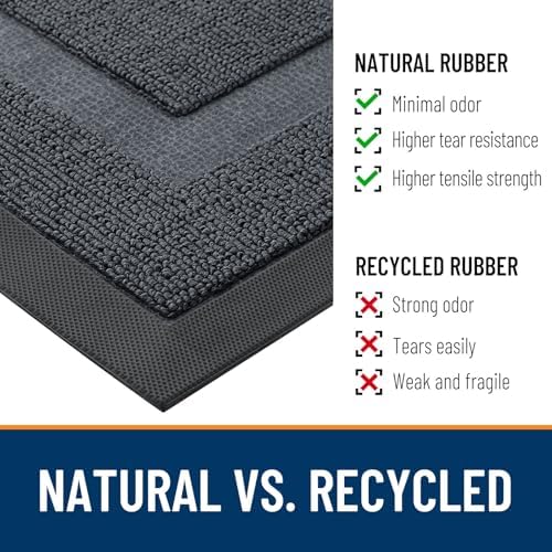 OLANLY Half Circle Front Door Mat Outside 29.5x17 All-Season Rubber Doormat - Image 4