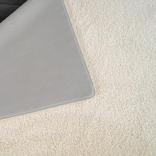 Area Rug 3x3 Bone Landing Mat Washable Indoor Rug Ultra Plus Thick Pile Solid - Image 7