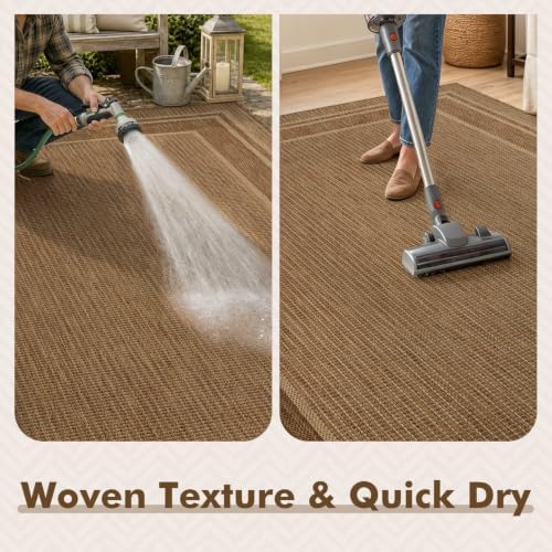 MontVoo Outdoor Rug Patio Rug 5x7 ft Polypropylene Indoor Outdoor Rugs Outdoor - Image 5