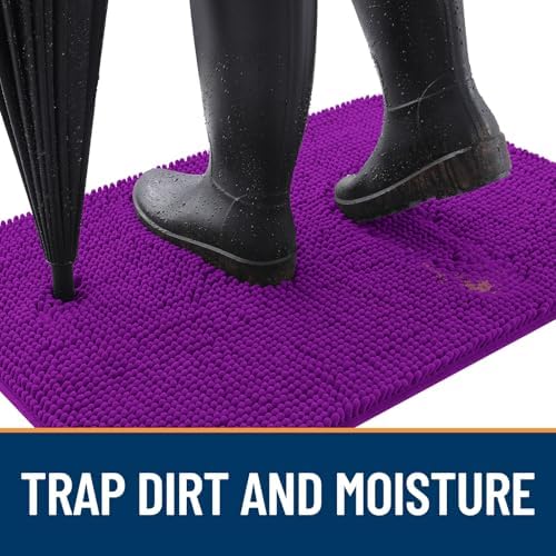 OLANLY Dog Door Mat for Muddy Paws 47x32, Super Absorbent Chenille Mud Mat - Image 2