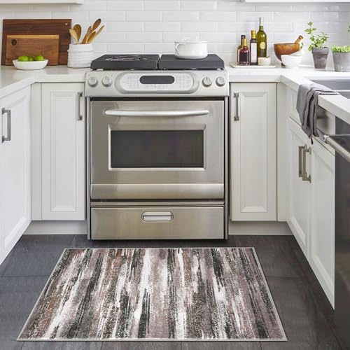 Lansny Abstract 2x3 Area Rug Small Washable Entryway Rug Non Slip Door Mat - Image 3