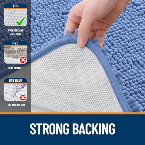 OLANLY Large Bathroom Rugs 59x35, Extra Soft Absorbent Chenille Bath Rugs - Image 6
