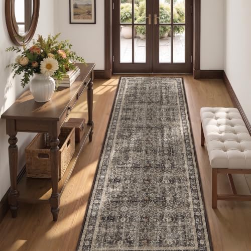 Washable Hallway Runner Rug 2'x7', Vintage MCM by Jainmy