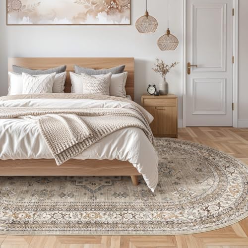 cotiled 8x12 Ellipse Area Rug for Living Room, Traditional - Image 6