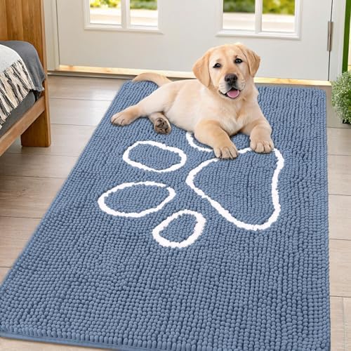 Smiry Dog Door Mat for Muddy Paws, Absorbent Non Slip Dirt Trapper by Smiry