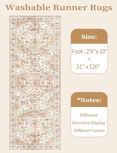 SERISSA 2'6"x10' Washable Non Slip Boho Runner Rug - Image 6