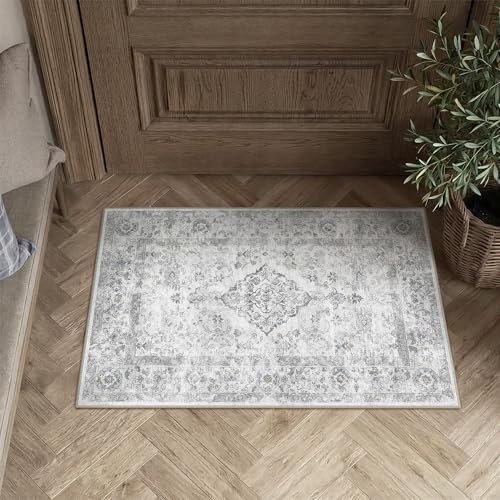 PureCozy Grey 2x3 Washable Area Rug by PureCozy