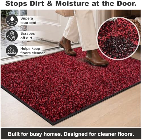 Mibao Super Absorbent Front Door Mat, Non-Slip Washable Indoor Doormats - Image 3