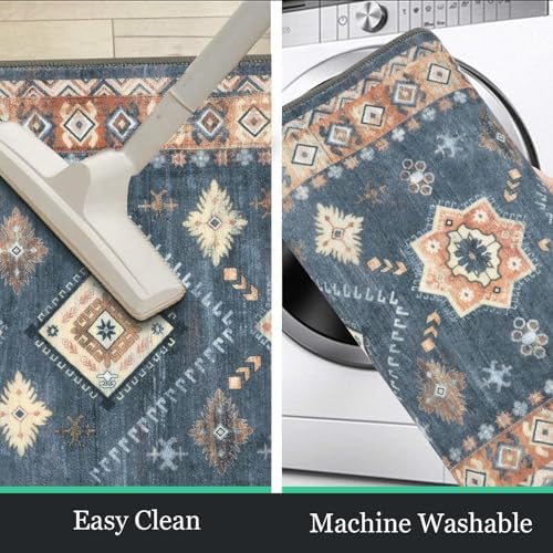 HEBE Boho Kitchen Rugs Set of 3, Non Slip Washable Kitchen Mats - Image 5
