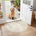 Soalmost Washable Half Circle Round Rug 2x3 Beige Small Half Moon Rug Entry by Soalmost