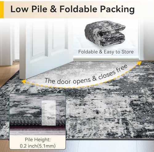 RELEANY Washable Runner 2'x7' Abstract Area Rug - Image 4
