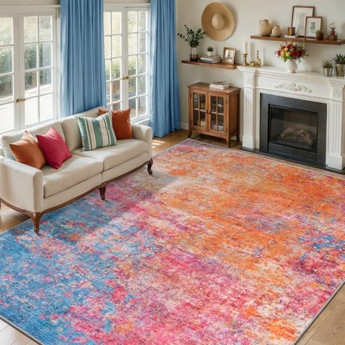 Colorful Abstract 6x9 Washable Are Rugs by Tangsoo