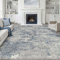 LOONGRUG 9x12 Area Rug Washable Neutral Modern Living Room Rug Blue Gray by LOONGRUG
