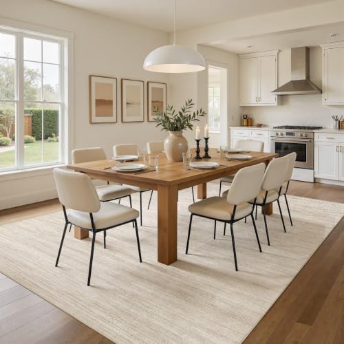 5x7 Area Rugs, Washable Living Room Rug, Abstract Beige - Image 3