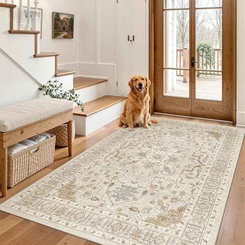 Madane Area Rug 3x5, Washable Vintage Entry Rugs - Image 2
