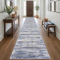 KOZYFLY Modern Long Hallway Runner Rug 3x20 Washable Rug Runner Grey Blue by KOZYFLY