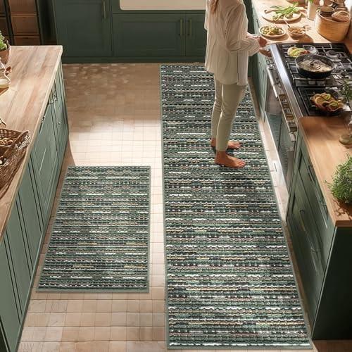 BSICPRO Kitchen Rugs Sets of 2, Non Slip Kitchen Mats by BSICPRO
