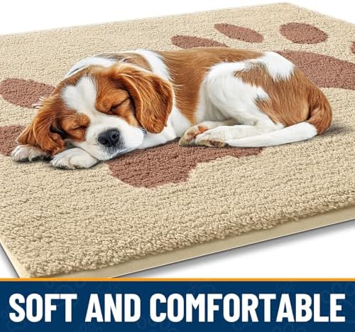 Smiry Dog Door Mat for Muddy Paws, Absorbs Moisture and Dirt, 48x30 Inches - Image 4