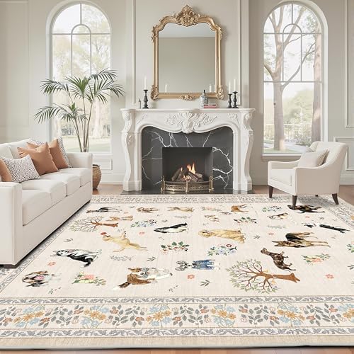 Beige Area Rug 5x7 for Bedroom Livingroom - Image 4