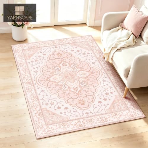 YARNSCAPE 3' x 5' Machine Washable Area Rug, Non-Slip Low-Pile Carpet - Image 2