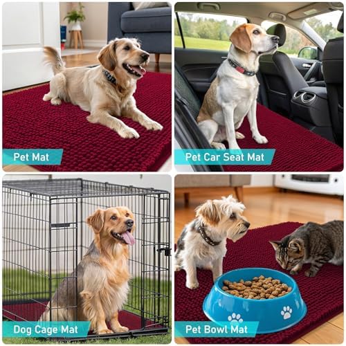 OLANLY Dog Door Mat for Muddy Paws 59x32, Super Absorbent Chenille Mud Mat - Image 7