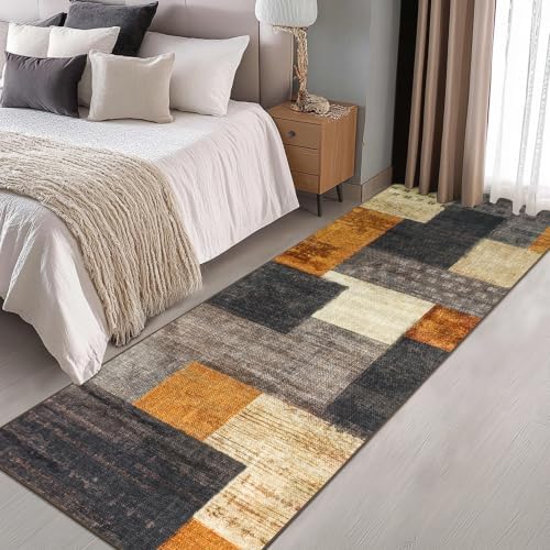 Modern Geometric Patchwork Indoor Runner Rug - Image 4