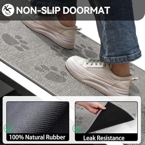 YDKGL Door Mat Indoor Entrance 17"x30", 0.16" Thin Paw Print Low Pile Doormat - Image 5