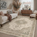 6x9 Washable Area Rug Brown Non Slip Distressed Carpet by WondRg