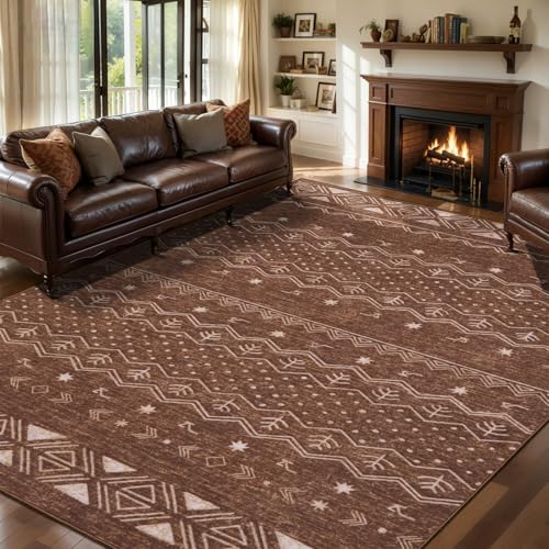 SERISSA 6x9 Washable Non-Slip Boho Area Rug by SERISSAHomeDecorCollection