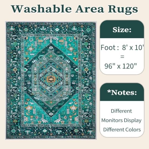 SERISSA 8x10 Washable Non Slip Boho Area Rug - Image 6