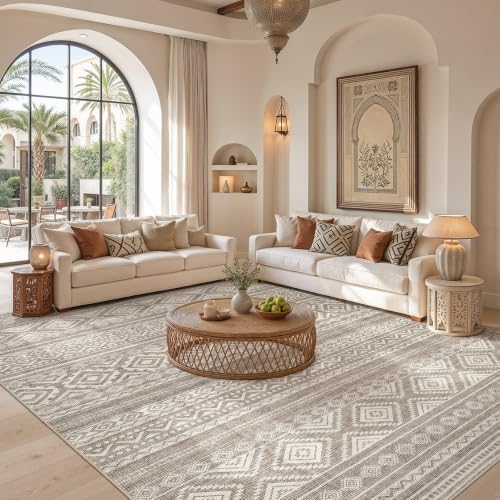 cotiled Boho 7x10 Area Rug for Living Room: Large Moroccan Washable Rug - Image 4