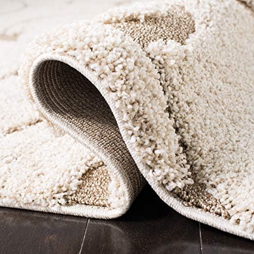 SAFAVIEH Florida Shag Square Rug 3', Soft Plush Cream & Beige SG455-1113 - Image 5