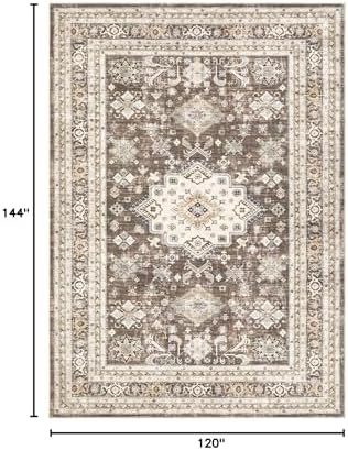 cotiled 10x12 Area Rug for Living Room, Traditional, Dark Brown - Image 2