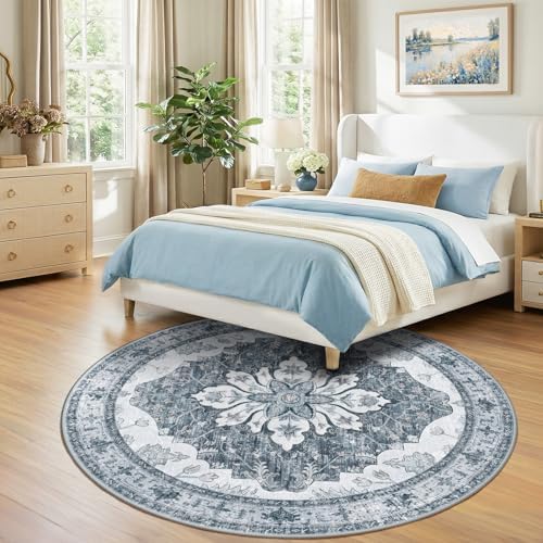 RELEANY Washable Area Rug, Round 7ft - Image 2
