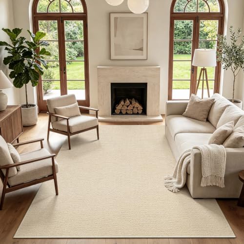Faux Jute Area Rug 6'x9', Washable & Non-Slip, Off White - Image 7