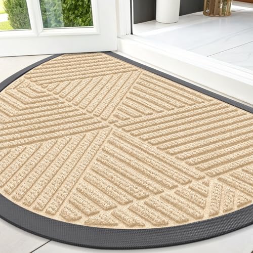 Smiry Half Circle Front Door Mat Outside Entrance, Rubber Doormat by Smiry