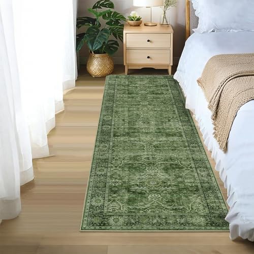2x6 Green Runner Rugs for Hallway Kitchen Washable Kitchen Runner Rug - Image 3