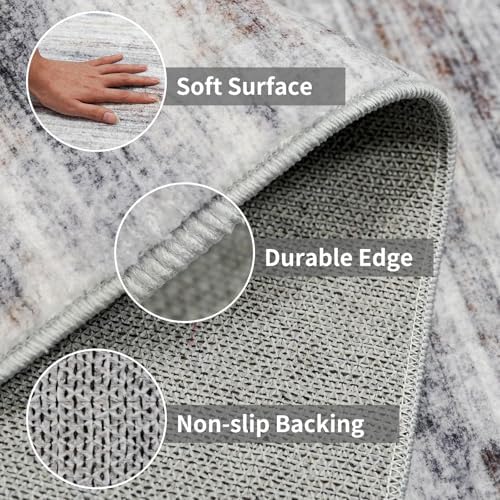 2'6''x10' Washable Runner Rugs for Hallway: Easy-to-Clean Abstract Runners for - Image 4