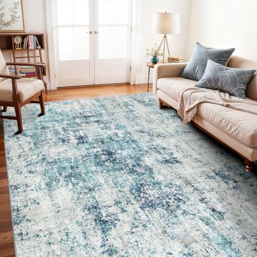 5x12 Rugs for Wide Hallway Thin Washable Runner Rug Ocean Mist by WIEVEDENS